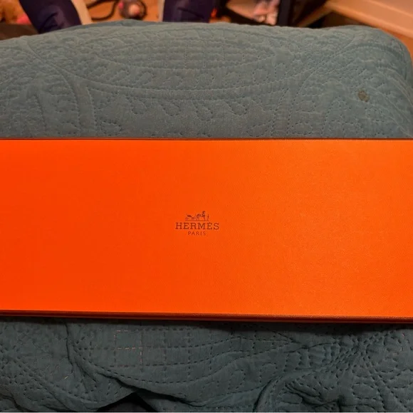 Hermes Red and Yellow Geometric Tie - Picture 12 of 16